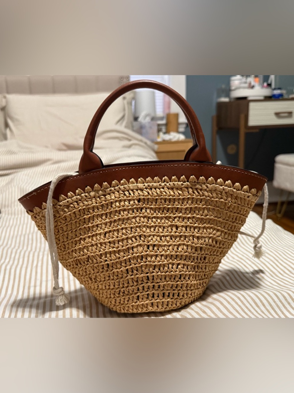Mango Woven Basket Bag